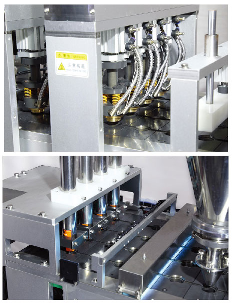 CCM240-02直線四列咖啡膠囊灌裝扣蓋一體機(jī)機(jī)械細(xì)節(jié)圖